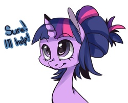 Size: 910x737 | Tagged: safe, artist:coffeechicken, twilight sparkle, g4, alternate hairstyle