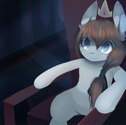 Size: 900x892 | Tagged: safe, artist:pekou, oc, oc only, oc:raipony, crown, throne