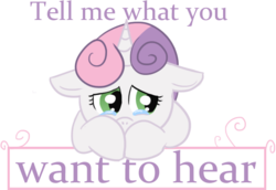 Size: 626x430 | Tagged: safe, artist:cerko, sweetie belle, pony, unicorn, g4, crying, female, filly, foal, simple background, solo, text, transparent background