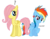 Size: 1188x917 | Tagged: safe, artist:boulderthedragon, fluttershy, rainbow dash, g4, angry, filly