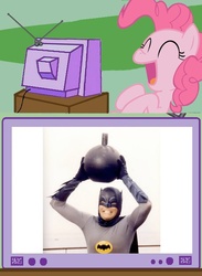 Size: 563x770 | Tagged: safe, pinkie pie, g4, batman, bomb, exploitable meme, meme, photo, some days you just can't get rid of a bomb, tv meme