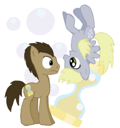 Size: 1145x1218 | Tagged: safe, artist:boulderthedragon, derpy hooves, doctor whooves, time turner, pegasus, pony, g4, female, mare, simple background, transparent background