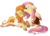 Size: 900x655 | Tagged: safe, artist:kiki-kit, braeburn, fluttershy, earth pony, pegasus, pony, g4, bandage, duo, ears back, female, injured, male, saddle bag, ship:braeshy, shipping, simple background, straight, transparent background