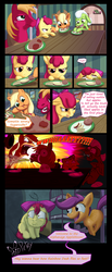 Size: 2656x6424 | Tagged: safe, artist:pikapetey, apple bloom, applejack, big macintosh, granny smith, scootaloo, earth pony, pegasus, pony, g4, aneurysm, angry, applebuse, choking, comic, crying, dark comedy, dishonorapple, disowned, ears back, eating, female, filly, fluffy, frown, heart attack, implied death, intolerance, male, mare, open mouth, orphan, orphanage, sad, smiling, spit take, stallion, table, we are going to hell, wide eyes, yelling