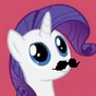Size: 88x88 | Tagged: safe, rarity, pony, g4, icon, moustache, no eyelashes, picture for breezies, rarieyes, solo
