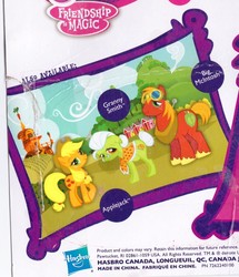 Size: 1215x1415 | Tagged: safe, applejack, big macintosh, granny smith, earth pony, pony, g4, official, glasses, male, stallion, toy, toy packaging