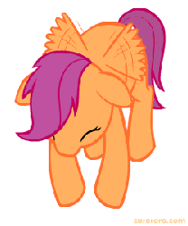 Size: 250x300 | Tagged: safe, artist:naroclie, scootaloo, pony, g4, animated, female, flapping, floating, flying, scootaloo can fly, solo