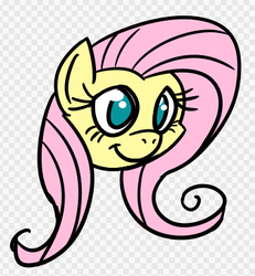 Size: 356x385 | Tagged: dead source, safe, artist:ponett, fluttershy, pony, g4, alpha channel, bust, checkered background, female, mare, no pupils, portrait, smiling, solo, three quarter view