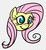 Size: 356x385 | Tagged: dead source, safe, artist:ponett, fluttershy, pony, g4, alpha channel, bust, checkered background, female, mare, no pupils, portrait, smiling, solo, three quarter view