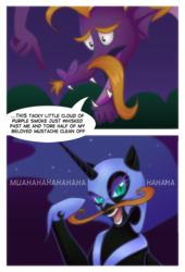 Size: 650x958 | Tagged: safe, artist:rizcifra, nightmare moon, steven magnet, friendship is magic, g4, comic, moustache