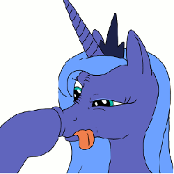 Size: 300x300 | Tagged: safe, artist:arrkhal, princess luna, pony, g4, animated, female, hoers, nose picking, s1 luna, simple background, solo, tongue out