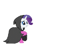 Size: 340x244 | Tagged: safe, rarity, human, g4, animated, cape, clothes, female, m. bison, male, mare, simple background, transparent background