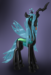 Size: 600x875 | Tagged: safe, artist:arrkhal, queen chrysalis, changeling, changeling queen, g4, crown, female, jewelry, regalia, scrunchy face, solo, tongue out