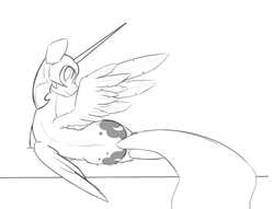 Size: 712x543 | Tagged: dead source, safe, artist:spaerk, nightmare moon, alicorn, pony, g4, female, sketch, solo, wip