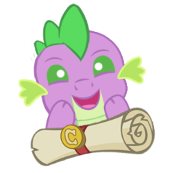 Size: 288x294 | Tagged: safe, artist:doctorxfizzle, spike, dragon, g4, baby dragon, cute, green eyes, male, open mouth, peekaboo pony pals, scroll, simple background, smiling, spikabetes, transparent background, vector