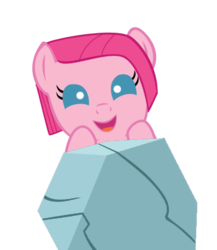 Size: 432x497 | Tagged: safe, artist:doctorxfizzle, pinkie pie, earth pony, pony, g4, baby, baby pie, baby pony, cute, cuteamena, diapinkes, peekaboo pony pals, pinkamena diane pie, rock, simple background, transparent background