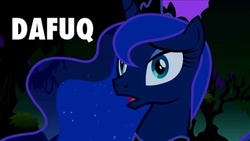 Size: 720x406 | Tagged: safe, princess luna, pony, g4, dafuq, female, mare, reaction image, solo