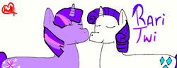 Size: 900x345 | Tagged: safe, artist:luna123a, rarity, twilight sparkle, g4, female, lesbian, ship:rarilight, shipping