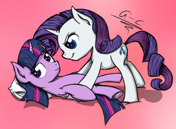 Size: 900x663 | Tagged: safe, artist:assuming-control, rarity, twilight sparkle, g4, ship:rarilight, shipping