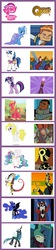 Size: 586x2603 | Tagged: safe, big macintosh, discord, nightmare moon, princess celestia, queen chrysalis, shining armor, surprise, trixie, twilight sparkle, earth pony, pony, g4, comparison chart, male, stallion, world of quest