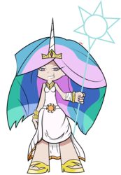 Size: 900x1300 | Tagged: safe, artist:joemasterpencil, princess celestia, human, g4, female, horn, horned humanization, humanized, panty and stocking with garterbelt, simple background, solo, style emulation, transparent background