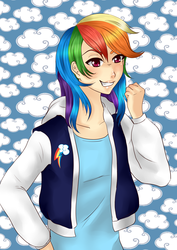 Size: 2480x3507 | Tagged: safe, artist:salamini, rainbow dash, human, g4, humanized, solo