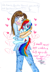 Size: 1581x2277 | Tagged: safe, artist:vegemiteguzzler, rainbow dash, human, g3, g4