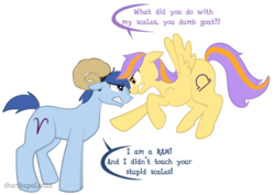 Size: 984x695 | Tagged: dead source, safe, artist:sharkapalooza, aries (g4), libra (g4), earth pony, pegasus, pony, g4, aries, duo, duo male and female, female, flying, libra, male, mare, ponyscopes, ship:libaries, simple background, stallion, transparent background, zodiac