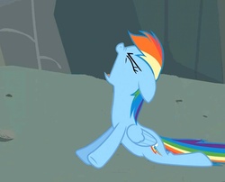 Size: 584x472 | Tagged: safe, screencap, rainbow dash, pony, g4, female, out of context, solo, stretching