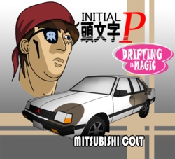 Size: 800x726 | Tagged: safe, artist:sudro, pipsqueak, human, g4, car, crossover, humanized, initial d, japanese, parody, wat