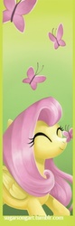 Size: 200x600 | Tagged: safe, artist:sugarsongart, fluttershy, butterfly, pegasus, pony, g4, bookmark, butterfly on nose, female, insect on nose, solo