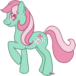 Size: 500x497 | Tagged: safe, artist:noxxplush, minty, earth pony, pony, g3, g4, female, g3 to g4, generation leap, mare, simple background, solo, transparent background