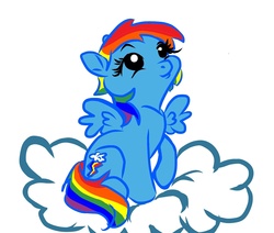 Size: 1444x1224 | Tagged: safe, artist:bri-sta, artist:pixel-chick, edit, rainbow dash, g4, cloud, colored, filly