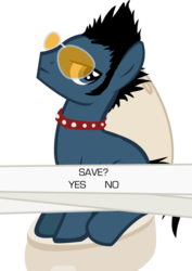 Size: 600x847 | Tagged: safe, artist:ah-darnit, pony, but why, no more heroes, ponified, simple background, solo, toilet, transparent background, travis touchdown, vector