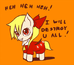 Size: 775x679 | Tagged: safe, artist:sethy-deathy, bat pony, vampire, cute, filly, flandre scarlet, ponified, touhou