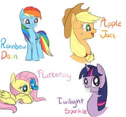 Size: 823x765 | Tagged: safe, artist:wolf-spirit99, applejack, fluttershy, rainbow dash, twilight sparkle, g4