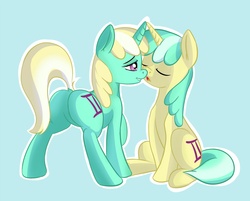 Size: 1280x1030 | Tagged: dead source, safe, artist:postscripting, artist:psescape, gemini (g4), pony, unicorn, g4, butt, duo, female, gemini, imminent incest, imminent kissing, incest, lesbian, mare, plot, ponyscopes, ship:gemigemi, siblings, simple background, teal background, twincest, twins, zodiac