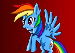 Size: 1000x700 | Tagged: safe, artist:bluekitti13, rainbow dash, g4, blushing