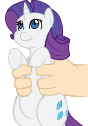 Size: 664x952 | Tagged: safe, artist:elslowmo, artist:redintravenous, rarity, human, pony, g4, chubby, cute, hand, holding a pony
