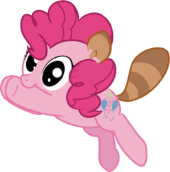 Size: 884x895 | Tagged: safe, artist:embertwist, pinkie pie, earth pony, pony, raccoon, tanooki, g4, crossover, cute, female, nintendo, solo, super mario bros., super mario bros. 3