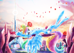 Size: 1300x930 | Tagged: safe, artist:lightf4lls, rainbow dash, crystal pony, pony, g4, crystallized, hooves