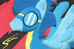 Size: 960x640 | Tagged: safe, artist:theepicblogofponies, soarin', g4, traditional art