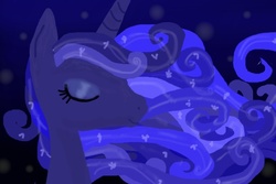 Size: 600x400 | Tagged: safe, artist:slothly, princess luna, pony, g4, bust, eyes closed, female, portrait, princess, solo