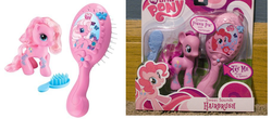 Size: 912x400 | Tagged: safe, pinkie pie, pinkie pie (g3), g3, g3.5, g4, brush, g3.5 to g4, generation leap, irl, photo, toy