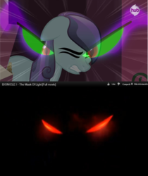 Size: 680x808 | Tagged: safe, edit, edited screencap, screencap, king sombra, sapphire joy, crystal pony, pony, g4, my little pony: friendship is magic, the crystal empire, bionicle, comparison, lego, makuta teridax