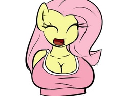 Size: 400x300 | Tagged: safe, artist:slavedemorto, fluttershy, anthro, g4, breasts, busty fluttershy, cleavage, female