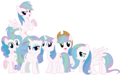 Size: 5400x3400 | Tagged: safe, artist:mihaaaa, artist:shadowhedgiefan91, applejack, fluttershy, pinkie pie, princess celestia, rainbow dash, rarity, twilight sparkle, g4, mane 6 recolors, mane six, recolor, simple background, transparent background, vector