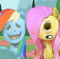 Size: 811x798 | Tagged: safe, fluttershy, rainbow dash, g4, creepy, wat, weird