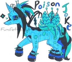 Size: 550x478 | Tagged: safe, artist:funfetticolorz, oc, oc only, pony, unicorn, poison joke, poisonous joker