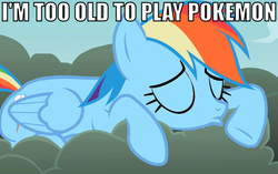 Size: 881x553 | Tagged: safe, rainbow dash, pony, g4, cloud, female, image macro, meme, solo